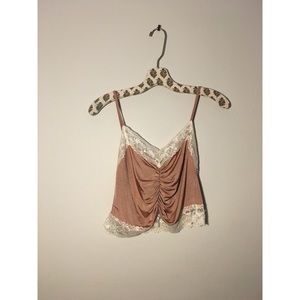 Topshop silk camisole with lace detail